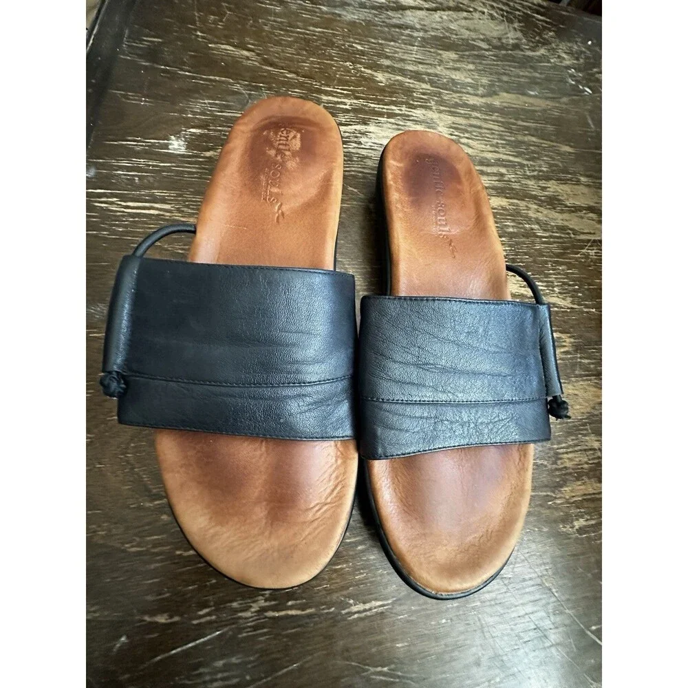Gentle Souls Gollum Black Leather Slip-On Flat Size 11 Preowned Rare Find